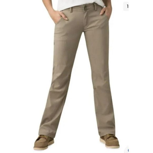PrAna Women Sz 2 Inseam 30” Halle Pants Khaki Beige Hiking Roll Up Leg $89 - Picture 10 of 16